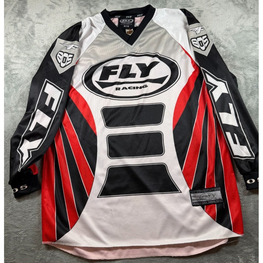 Fly Racing Motocross Jersey Mens XL Red Black White 245 Wageman MX